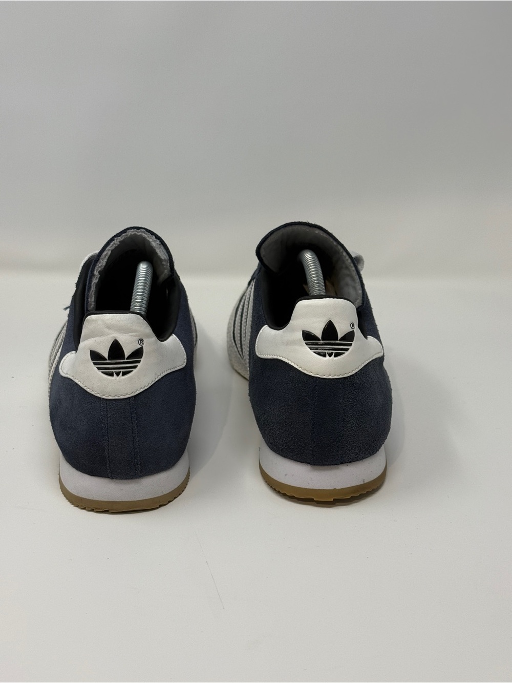 Size 9.5- adidas Navy Suede Sneakers with White Accents - Picture 4 of 6
